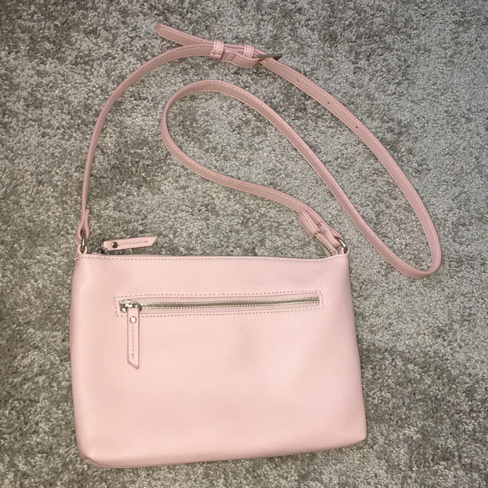 Light pink faux leather purse